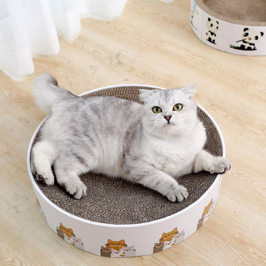 Round Cat Scratching Mat with Cute Design - Cat Scratching Board for More Fun and Relaxation