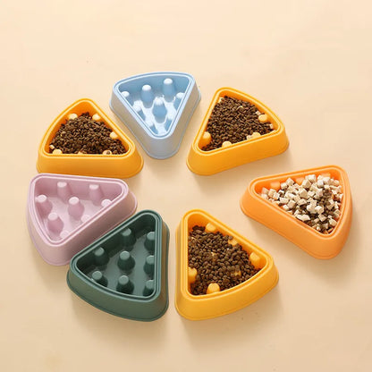 Interactive Dog Food Dispenser in Triangle Shape