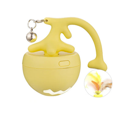 Interactive Cat Toy Ball with Feathers