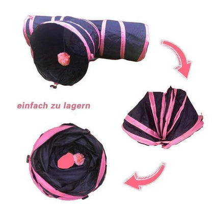 Bequee 3-Way Foldable Tunnel for Pets