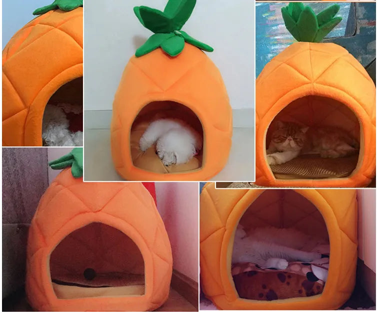 Our Pineapple Design Cat Kennel - Cozy Den for Cats and Small Dogs