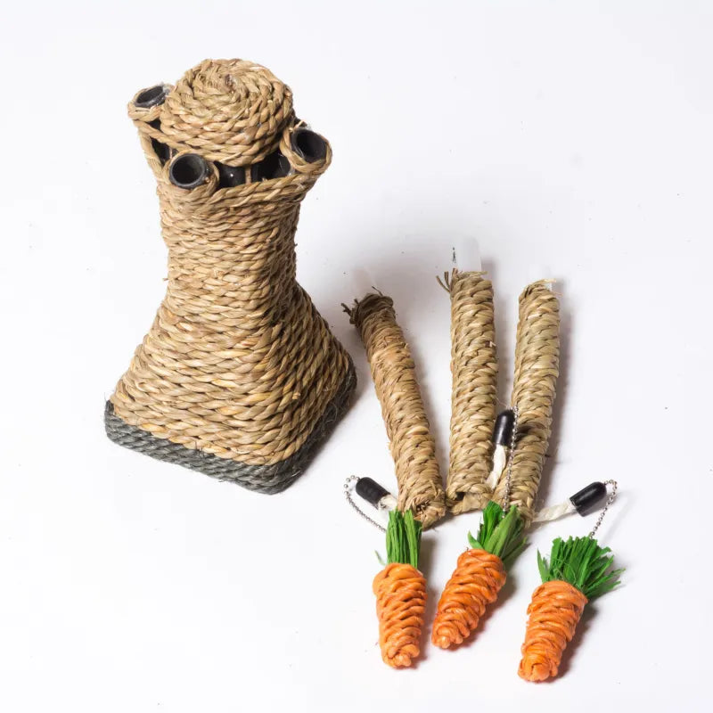 Tree-Shaped Cat Tree - Sisal Cat Tree with Carrot-Shaped Toys
