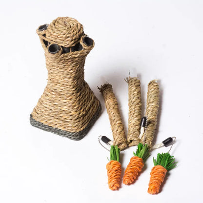 Tree-Shaped Cat Tree - Sisal Cat Tree with Carrot-Shaped Toys