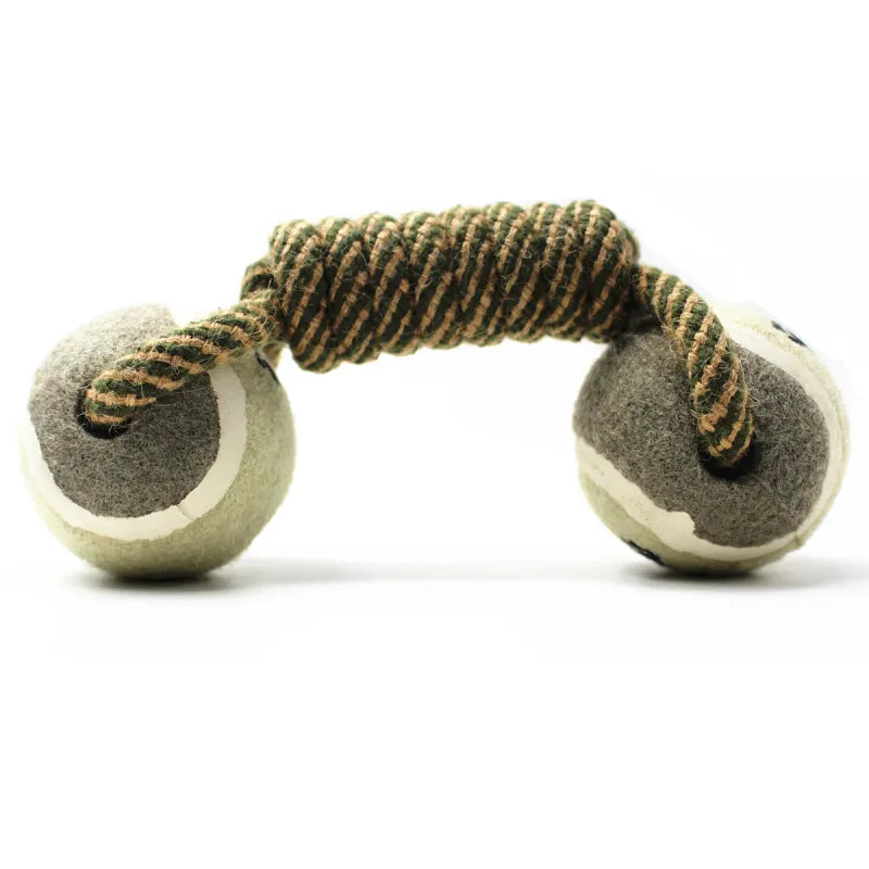 Dog Rope Toys with Balls - Chew Toy for Dogs with Paw Print