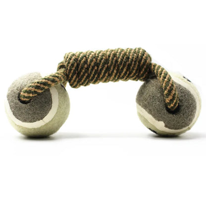 Dog Rope Toys with Balls - Chew Toy for Dogs with Paw Print