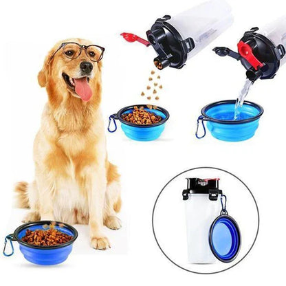 2-in-1 Portable Water and Food Bottle for Pets