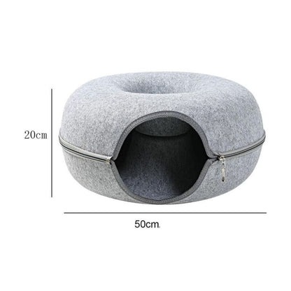 2-in-1 Donut Bed for Cats and Cave