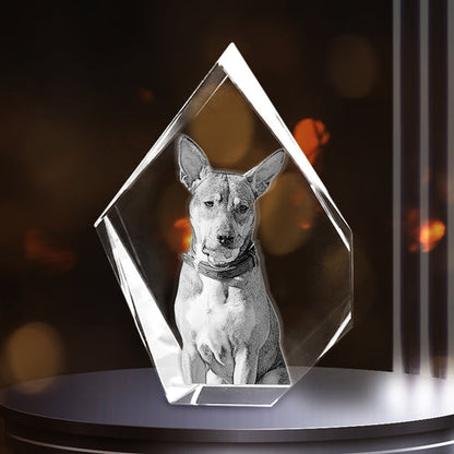 Custom 2D/3D Crystal Souvenir in the Shape of a Gemstone with Laser Engraving