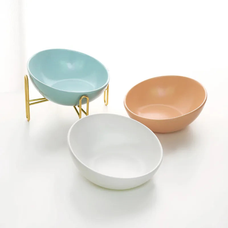 Elevated Feeder for Dogs and Cats - Elegant Design with Metal Stand