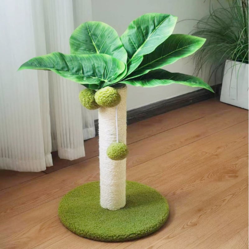 Palm Tree-Shaped Cat Tree - Sisal Cat Tree with Balls for Play
