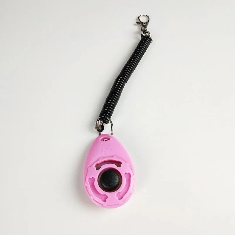 Dog Trainer Clicker - Ergonomic Clicker with Spiral and Carabiner