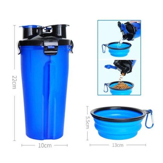 2-in-1 Portable Water and Food Bottle for Pets