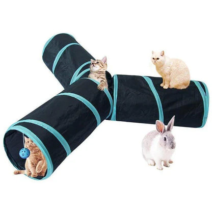 Bequee 3-Way Foldable Tunnel for Pets