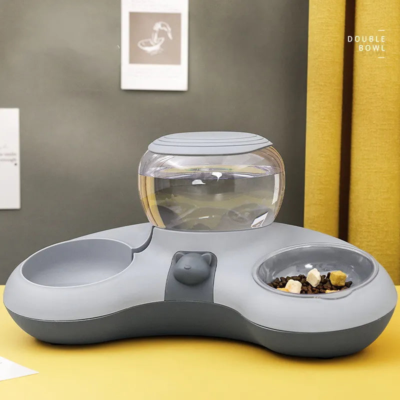 2-in-1 Pet Bowl with Automatic Water Dispenser and Non-Slip Design