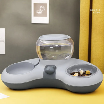2-in-1 Pet Bowl with Automatic Water Dispenser and Non-Slip Design