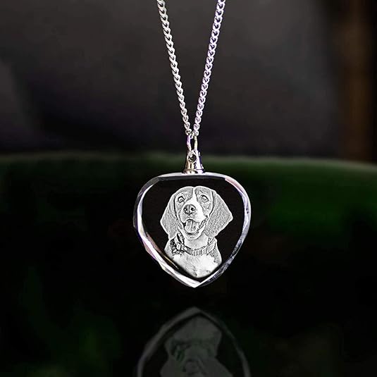 Custom 2D/3D Photo Crystal Heart Necklace