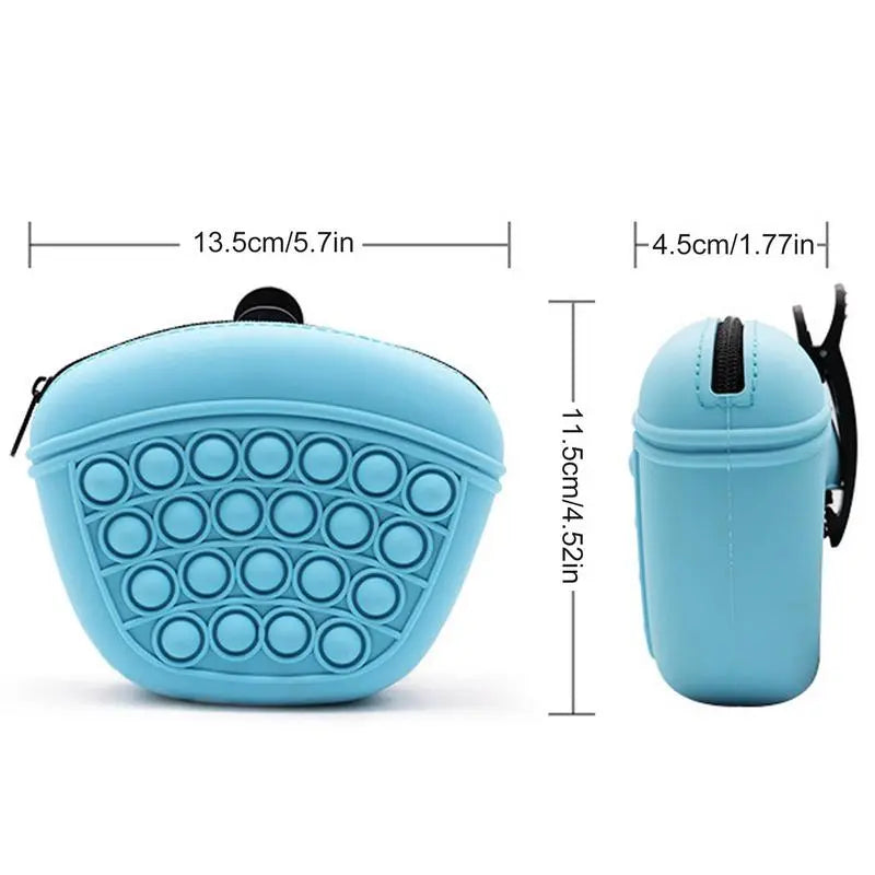 Pop-It Keychain with Zipper - Stress Relief Toy and Storage Bag