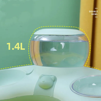 2-in-1 Pet Bowl with Automatic Water Dispenser and Non-Slip Design