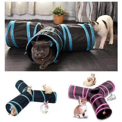 Bequee 3-Way Foldable Tunnel for Pets