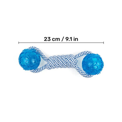 Dog Toy with Rubber Ball and Rope - Chew, Tug, and Play Toy