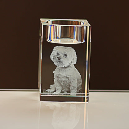 Custom 2D/3D Crystal Candleholder with Laser Engraving