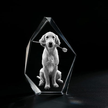 Custom 2D/3D Crystal Souvenir in the Shape of a Gemstone with Laser Engraving