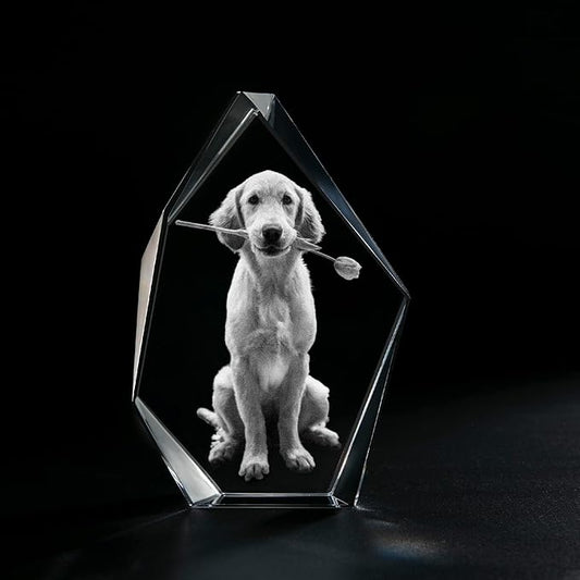 Custom 2D/3D Crystal Souvenir in the Shape of a Gemstone with Laser Engraving