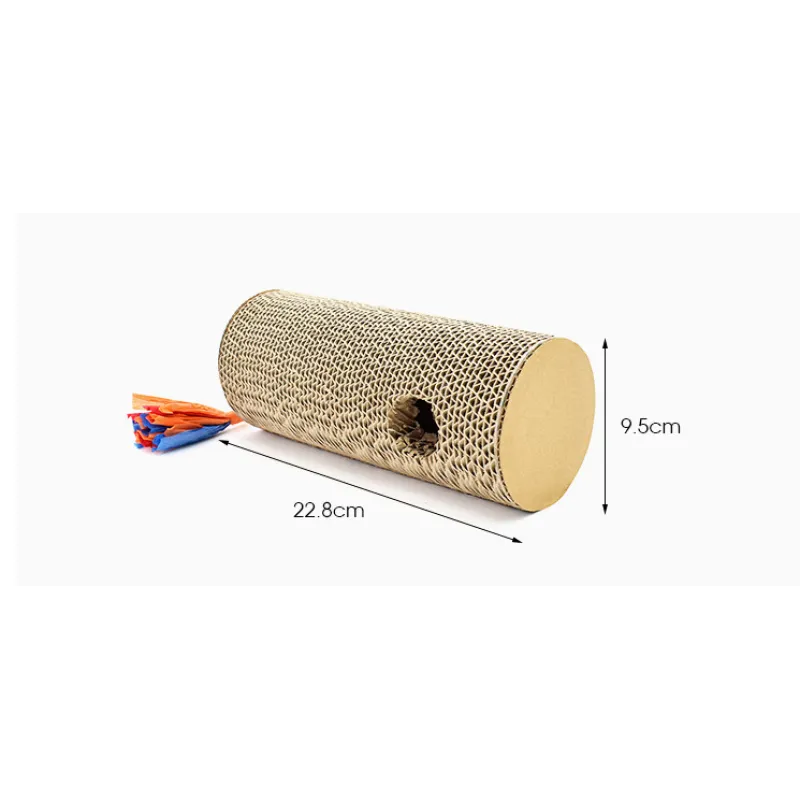 Cardboard Cat Scratching Roll - Scratching Toy with Multicolored Fringe and Hole