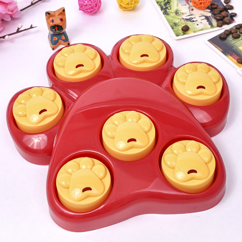 Dog Toy Feeding Station with Paw Print Design – Interactive Toy for Dogs for Mental Stimulation