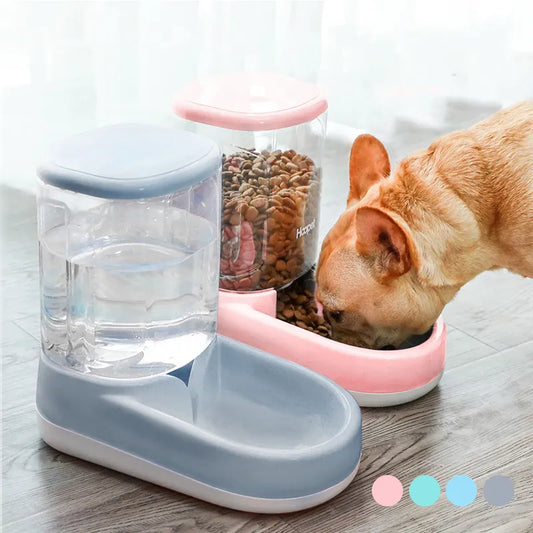 Automatic Food and Water Dispenser for Dogs and Cats with Large Reservoir