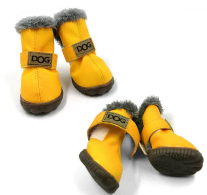 Cozy Leather-Look Winter Boots for Dogs