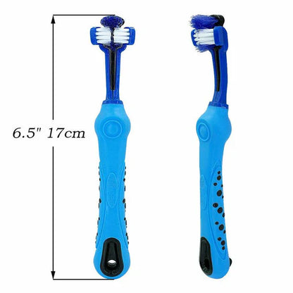 3-Head Dog Toothbrush - Effective Cleaning for Healthy Teeth