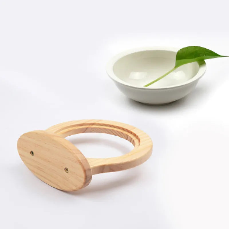 Hanging Bowl for Cats - Wall Mount Support with Cloud-Shaped Wooden Frame