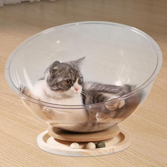 Comfortable Ball for Cats with Integrated Play Station