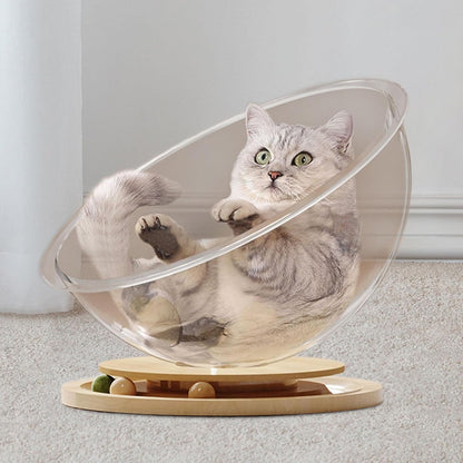 Comfortable Ball for Cats with Integrated Play Station