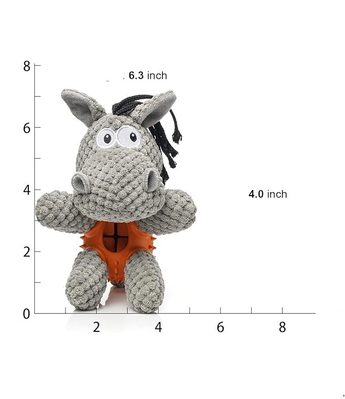 3-in-1 Dog Toy with Plush, Integrated Dental Cleaning Toy, and Treat Hideaway