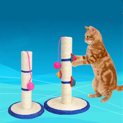 Cat Scratching Post with Multicoloured Toys – Sisal Cat Tree with Balls and Animal Figures
