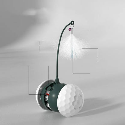 Interactive Cat Toy with Feather - Electronic Toy Ball for Cats