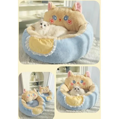 Cozy Cat Bed with Cute Design - Comfortable Bed for Cats and Small Pets