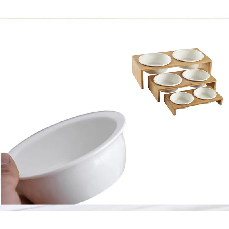 Ceramic Dog and Cat Bowl - Classic White Pet Bowl