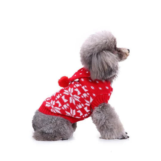 Christmas Dog Jumper with Snowflakes
