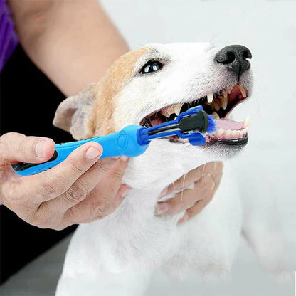 3-Head Dog Toothbrush - Effective Cleaning for Healthy Teeth