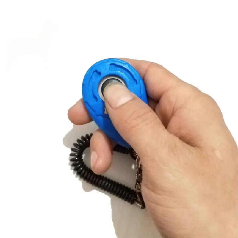 Dog Trainer Clicker - Ergonomic Clicker with Spiral and Carabiner