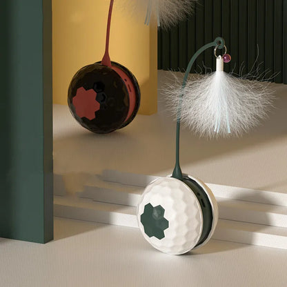 Interactive Cat Toy with Feather - Electronic Toy Ball for Cats