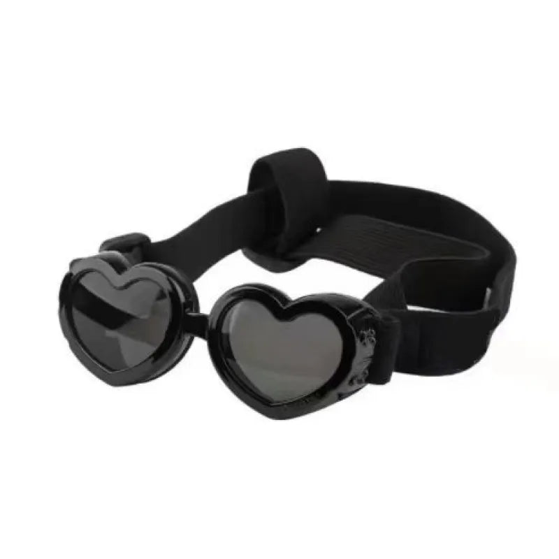 Heart-Shaped Dog Sunglasses with Adjustable Headband - UV Protection for Dog's Eyes