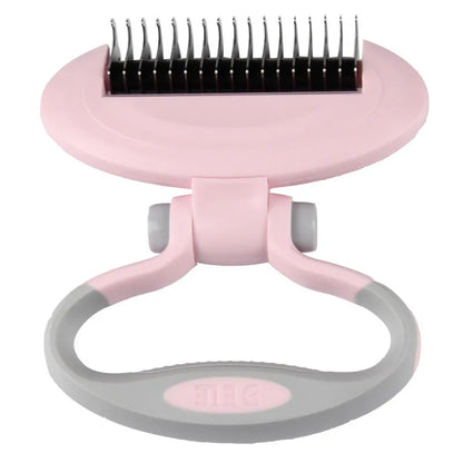 Ergonomic Pet Detangling Brush with 360° Rotating Head for Gentle Coat Care