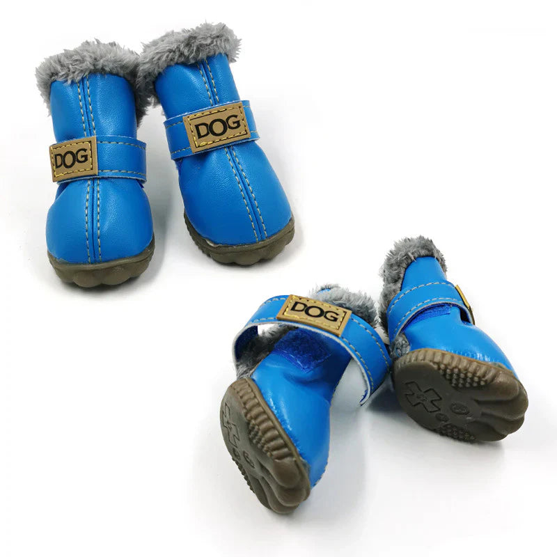 Cozy Leather-Look Winter Boots for Dogs