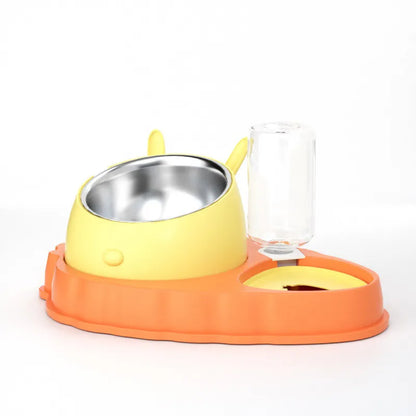 Pet Feeding Station with Water Dispenser - Cute Feeder for Dogs and Cats