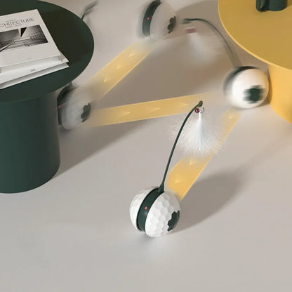 Interactive Cat Toy with Feather - Electronic Toy Ball for Cats