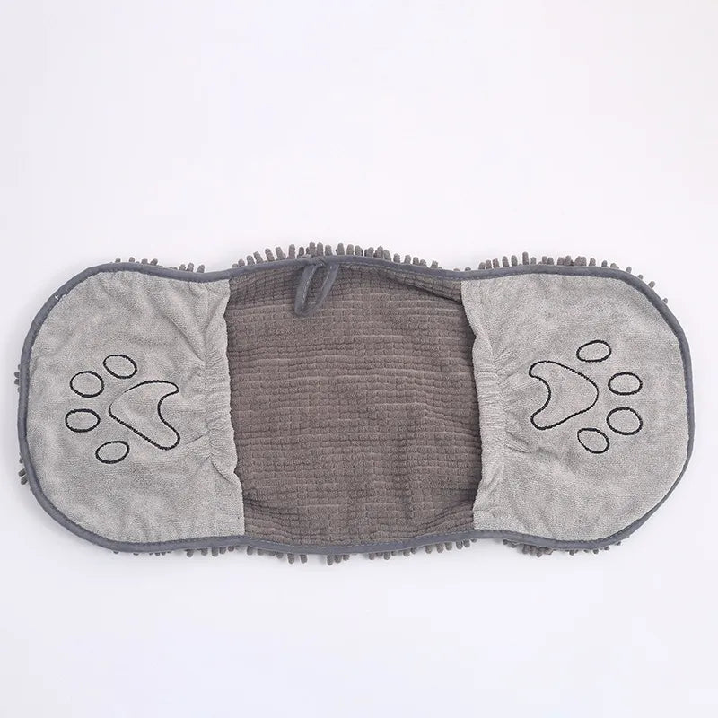 Absorbent Dog Glove with Embroidered Paw for Quick Drying